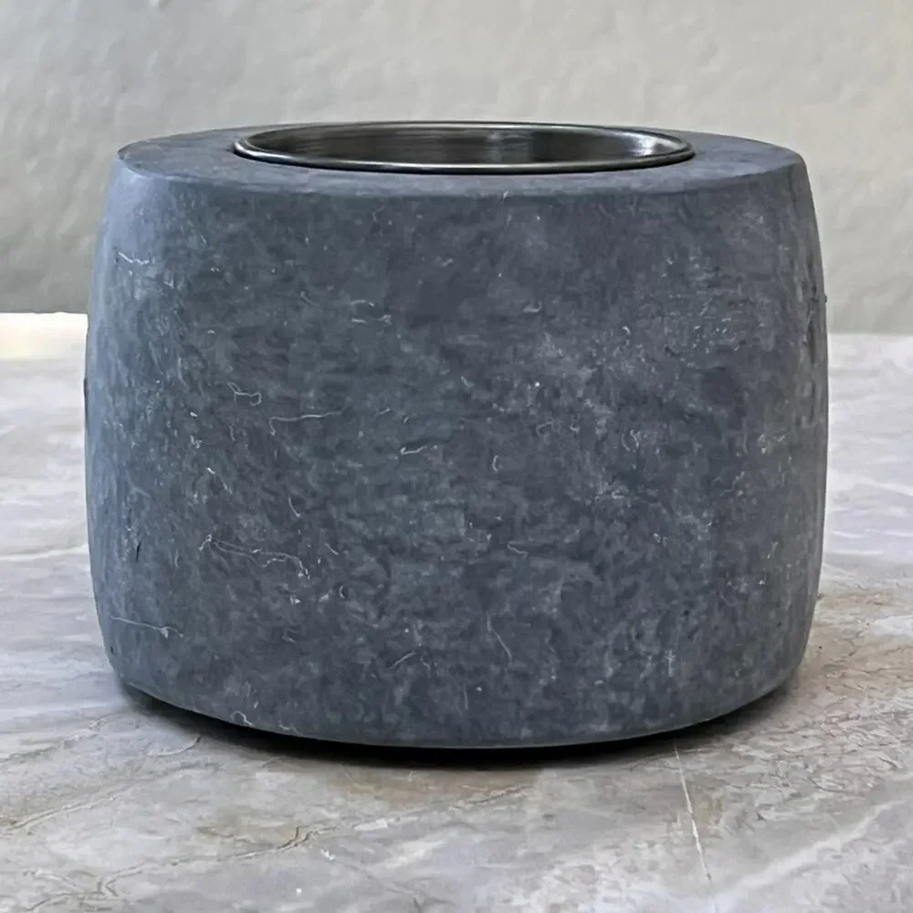 Tabletop Fireplace Cement Flame Pit Modern Decor
